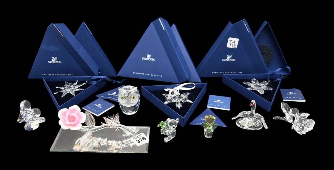 10 Swarovski Assorted Crystal Figures, incl. 3 Christmas Ornaments (2008-2010) (1 of 10)