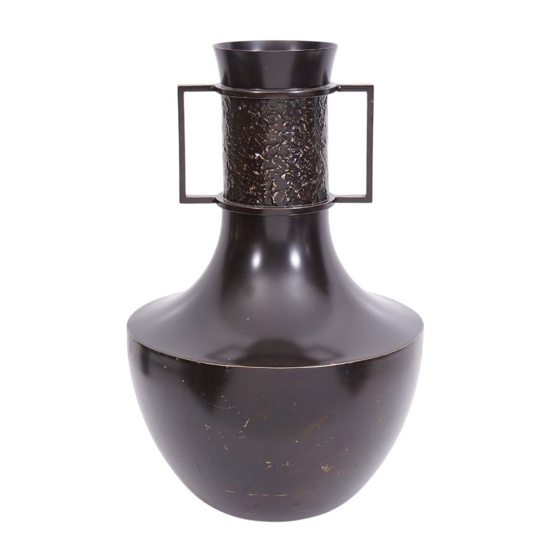 Japanese Bronze Vase, Double Handle, 14"h x 10"w (1 of 8)