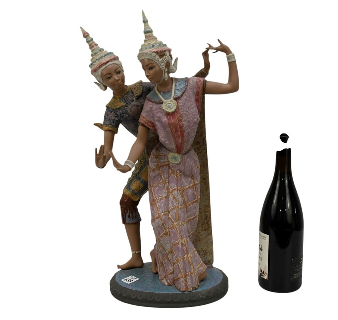 Lladro Porcelain Figural Grouping "Thailandia", 21"h x 11"w x 9"d (1 of 6)