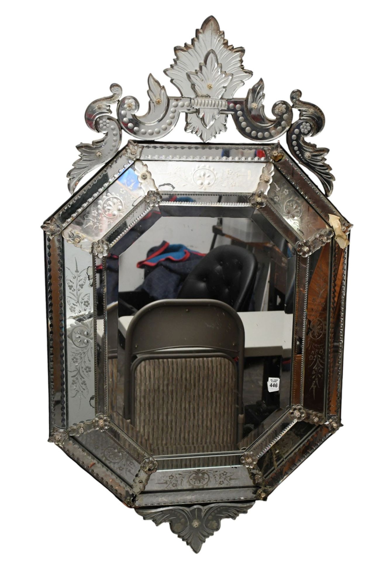 Venetian 20th c. Decorative Mirror, 45"h x 26"w (1 of 4)