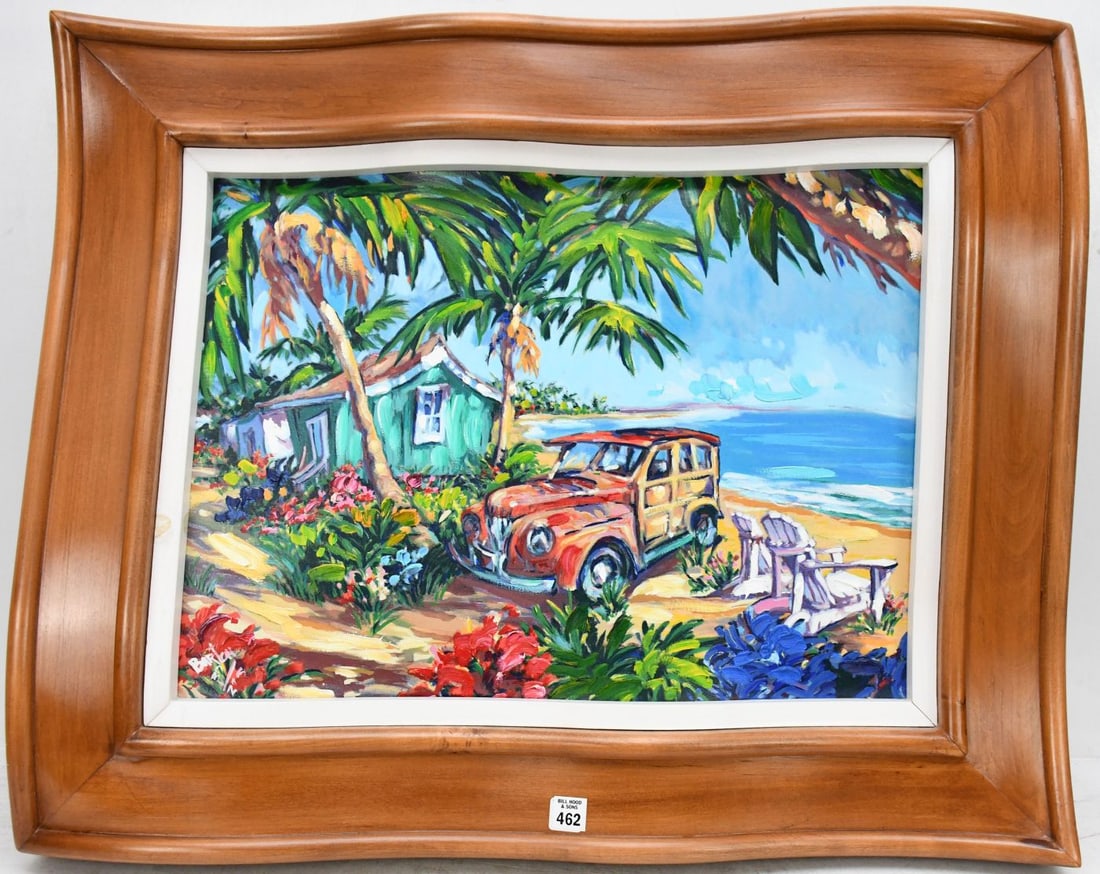 Steve Barton hand painted Giclee- Woody. framed in wavy wood frame 26 1/2 x 33 inches. Painting size: Steve Barton hand painted Giclee- Woody. framed in wavy wood frame 26 1/2 x 33 inches. Painting size approximately 18 x 24 inches.