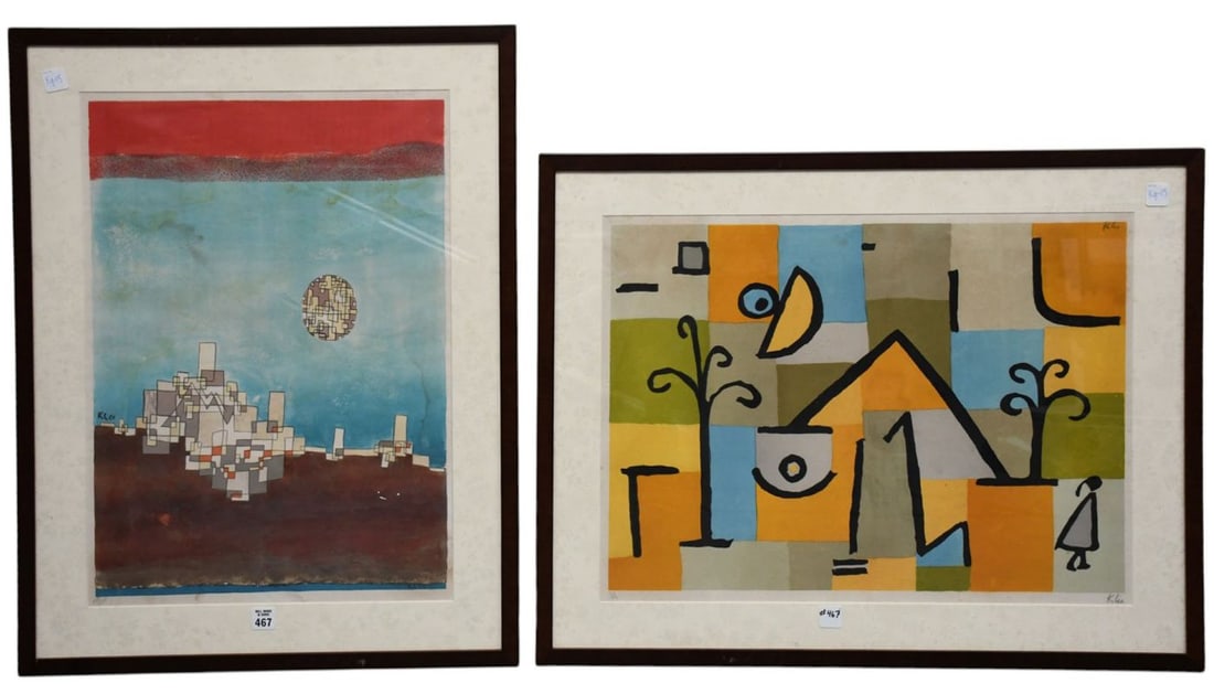 Pair Paul Klee color lithographs hand signed in pencil both additions out of 375 16 x 23 1/2 site (1 of 9)