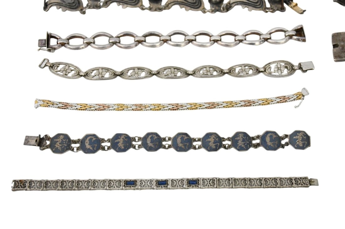Sterling Silver Bracelet Lot. Wt. 20ozts - 2