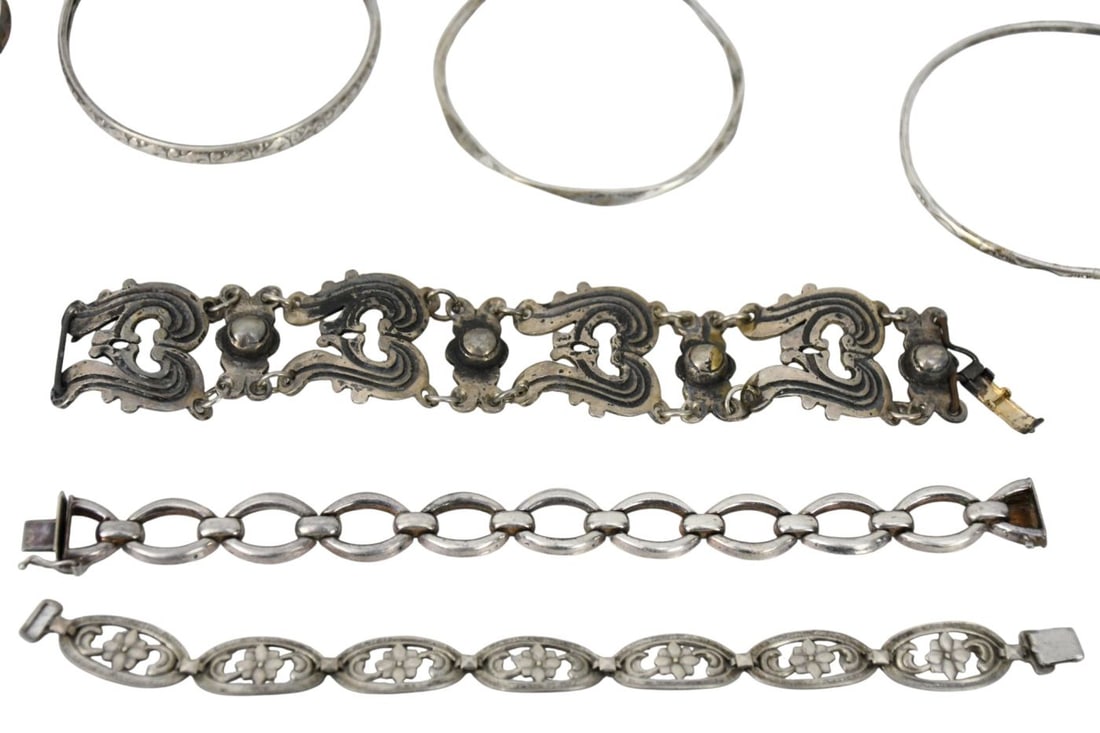 Sterling Silver Bracelet Lot. Wt. 20ozts - 3
