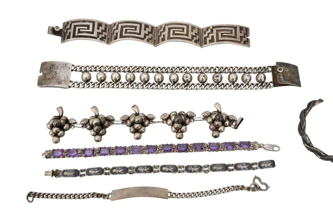 Sterling Silver Bracelet Lot. Wt. 20ozts - 4