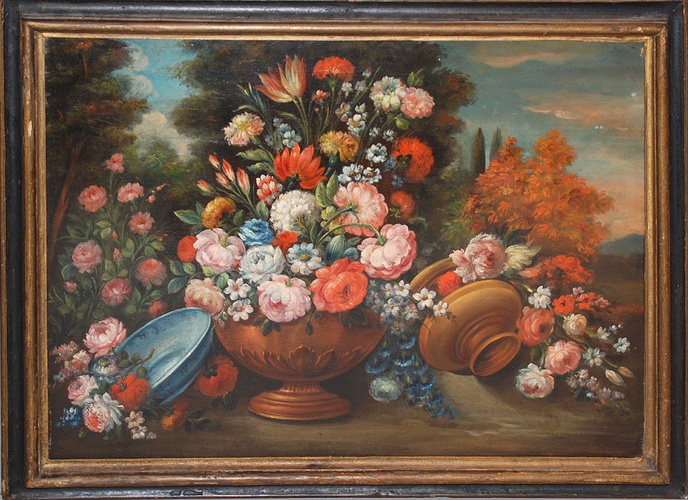 19th Cent Oil on Canvas Continental School Still Life.: 19th Cent Oil on Canvas Continental School Still Life. Condition: good 24" x 32"