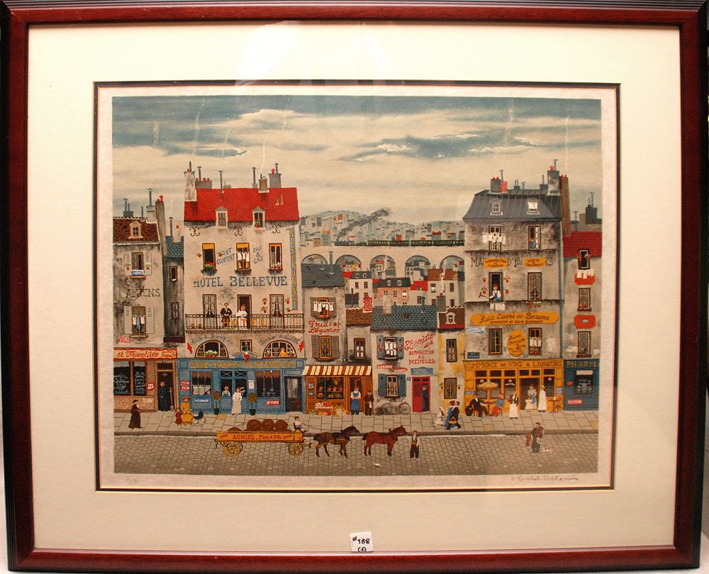 Pr. Michel Delacroix (France 1933 - n/a) Lithographs,: Pr. Michel Delacroix (France 1933 - n/a) Lithographs, pencil signed & EA, 20" x 24" sight, overall framed size is 29" x 33"