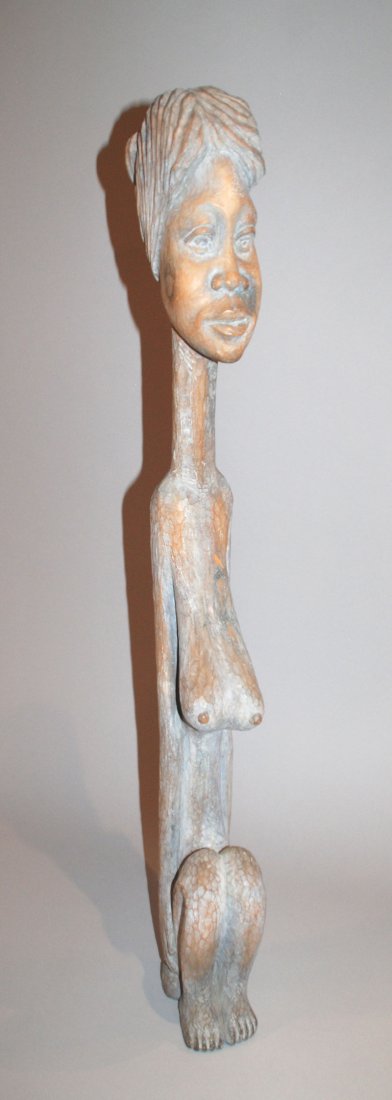 Georges Laratte Haitian b. 1933, figural carving: Georges Laratte Haitian b. 1933, figural carving, signed 40"h, comes with original receipt from Laboule Haiti Feb. 1975