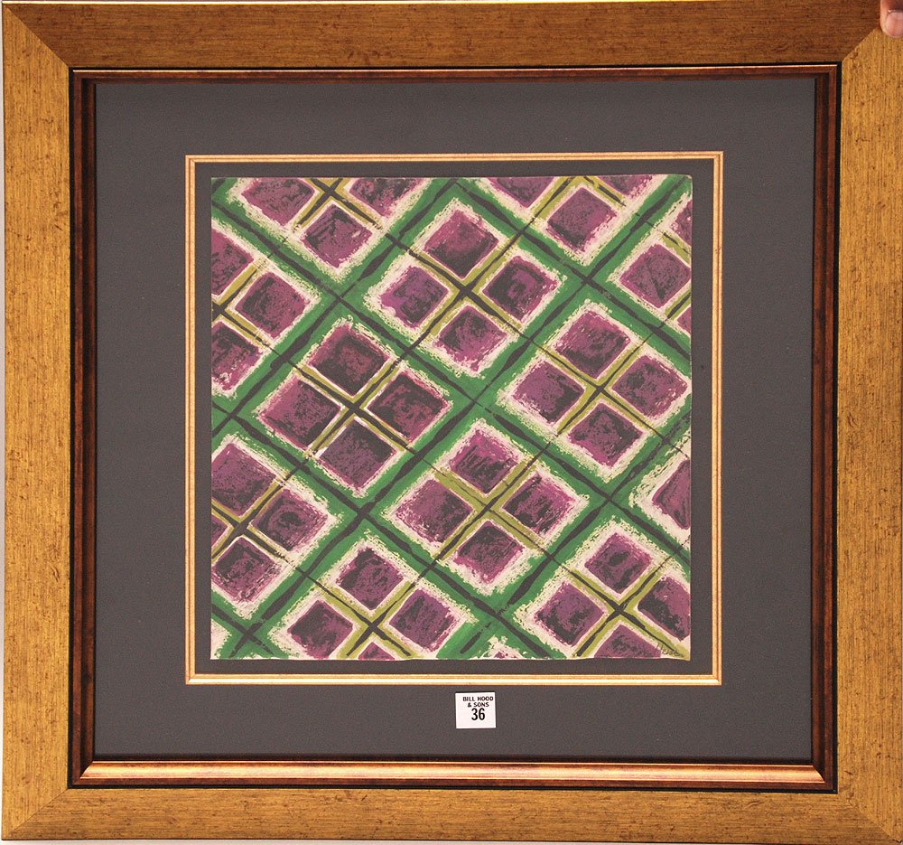 Eva Hesse (attr.) (German 1936-1970), abstract, gouache: Eva Hesse (attr.) (German 1936-1970), abstract, gouache, signed “Hesse”, 13 ¾ x 12 ¼”