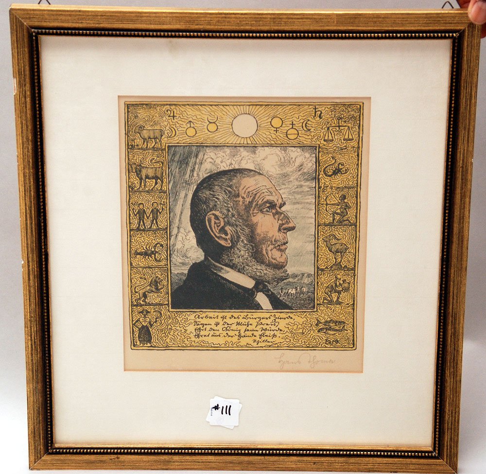 4 Pieces Hans Thoma Lot: 2 hand signed etchings & 2 var: 4 Pieces Hans Thoma Lot: 2 hand signed etchings & 2 various other prints