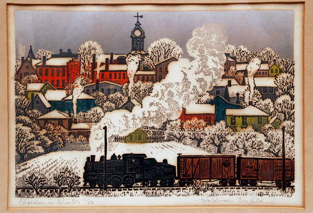 Pair Woldemar Neufeld (Russian b. 1909) Print Frosty : Pair Woldemar Neufeld (Russian b. 1909) Print Frosty Morning 11/50. & Chardon Winter 11/50.