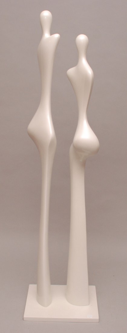 James C. Myford, American 20th c, "Two Forms", ca.: James C. Myford, American 20th c, "Two Forms", ca. 1998, aluminum white lacquer, reference James C. Myford, 58 1/2"h x 12"w