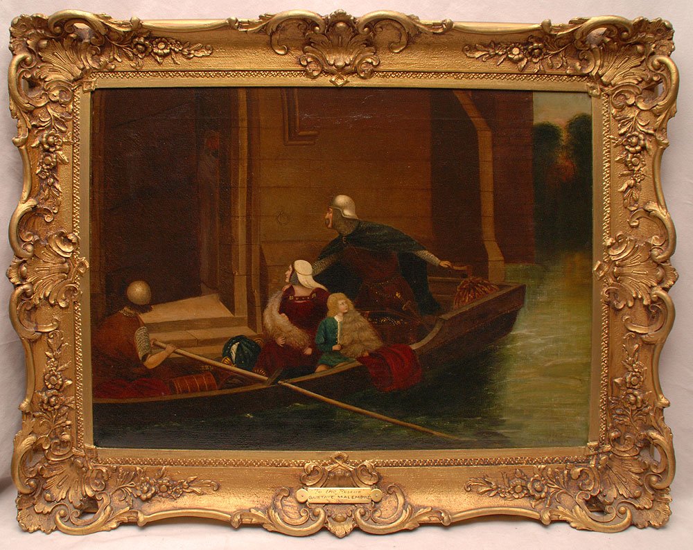 Gustave Malempré (BRITISH, 19th Century) oil on canvas,: Gustave Malempré (BRITISH, 19th Century) oil on canvas, "To the Rescue", 20" x 27"