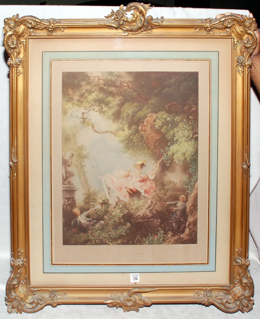 Pr. Antique French Prints in matching antique frames,: Pr. Antique French Prints in matching antique frames, 36" x 28"