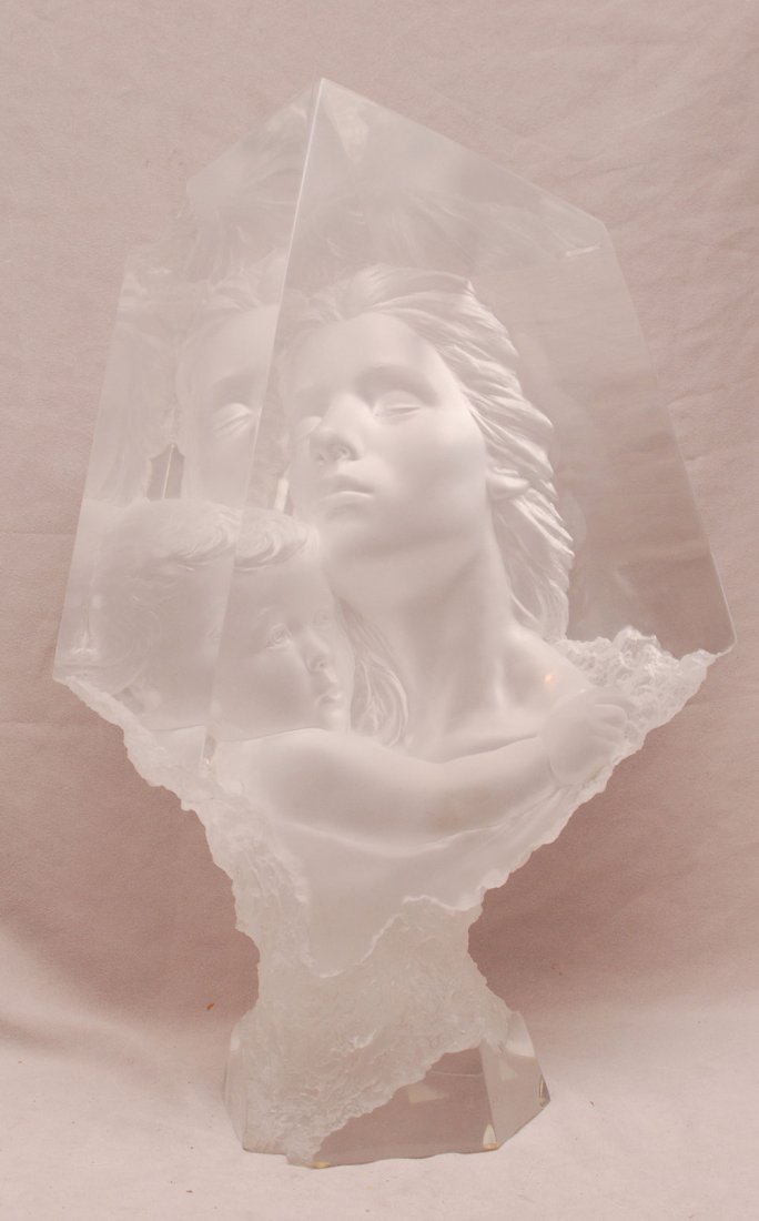 Michael Wilkinson Acrylic Sculpture "Mother & Child". : Michael Wilkinson Acrylic Sculpture "Mother & Child". Condition: very good. Ht. 22"