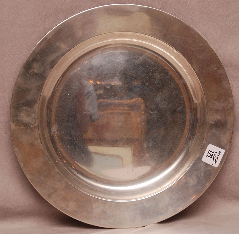Sterling presentation tray, "Shreve Crump & Low", John: Sterling presentation tray, "Shreve Crump & Low", John Coburn, Boston, 24ozt, 13"dia