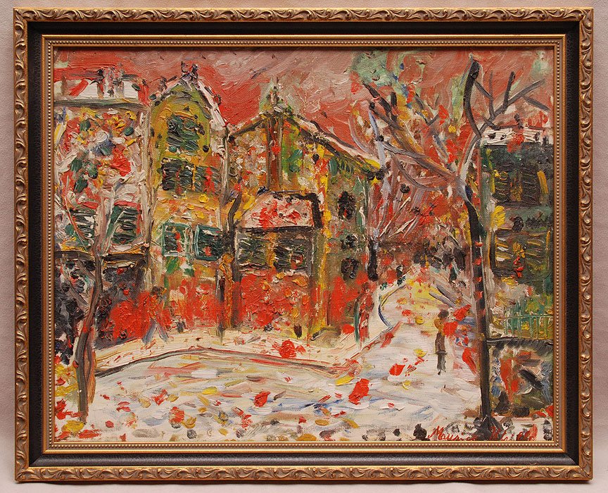 After Maurice Utrillo ( (French 1883-1955), Paris: After Maurice Utrillo ( (French 1883-1955), Paris street scene, oil on canvas board, bears signature, image size 13 x 16 ¼“