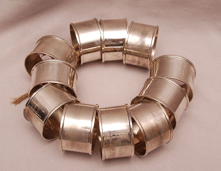 11 sterling napkin rings, 6ozt: 11 sterling napkin rings, 6ozt