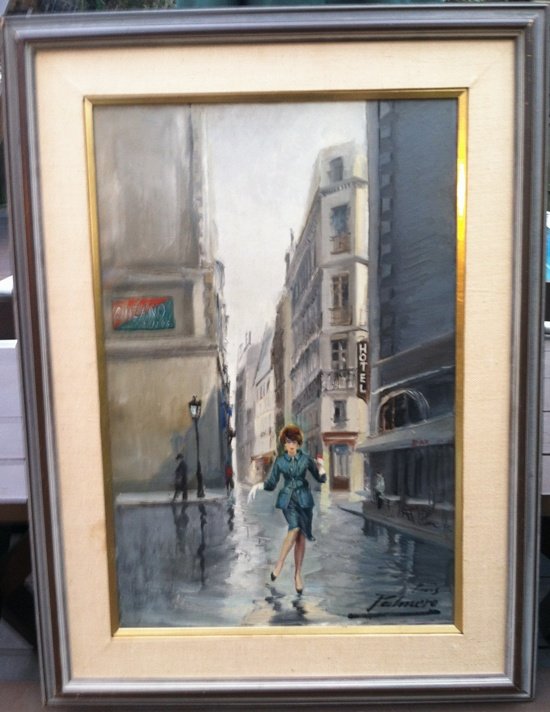 Alfredo Palmero de Gregorio, Spanish, 1901 -1991. Fra: Alfredo Palmero de Gregorio, Spanish, 1901 -1991. Framed oil painting on canvas. In frame approx. 29" x 39, image size approx. 19 ½ x 29 ½ . Signed "Palmero" with "Paris" above the signature. There 