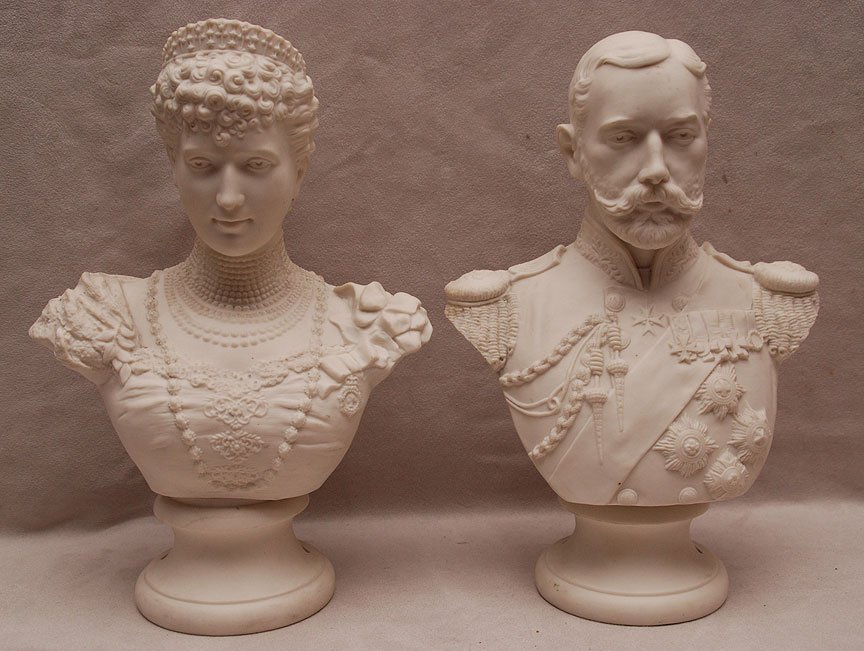 Pair Parian figures, George Prince of Wales (later: Pair Parian figures, George Prince of Wales (later George V) Copeland, W. C. Lanton, March 12, 1902 ALONG with Mary Princess of Wales, Copeland (later Queen Mary) W.C. Lanton, March 3, 1902, both figu