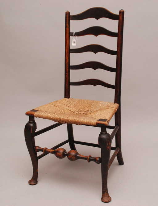 Late 1700's, Early 1800's Cherry Wood Rush Seat Chair, - Late 1700's, Early 1800's Cherry Wood Rush Seat Chair,