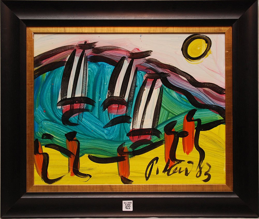 Peter Robert Keil (German 1942 -) oil on massonite,: Peter Robert Keil (German 1942 -) oil on massonite, Modern Abstract, "Gospel singer", 16" x 20"