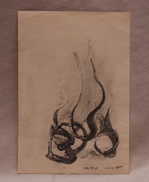 Max Ernst, attrib. (German 1891-1976) surrealist image,: Max Ernst, attrib. (German 1891-1976) surrealist image, ink on paper, signed, 7 ? x 5 Â½ â€œ