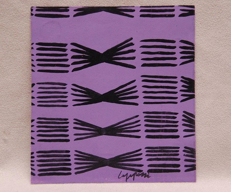 Giuseppe Capogrossi, attrib. (Italian 1900-1972): Giuseppe Capogrossi, attrib. (Italian 1900-1972) abstract, gouache, signed, size 5 Â½ x 5â€