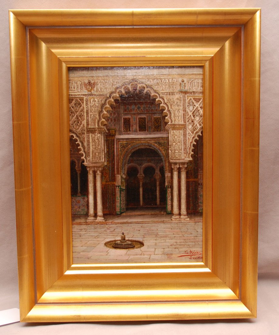 José Arias (SPANISH, ) Moroccan Interior, oil on: José Arias (SPANISH, ) Moroccan Interior, oil on canvas, 11 3/4" x 8"