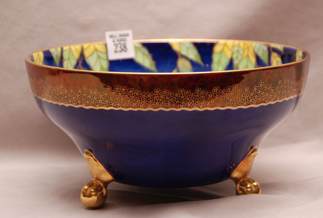 Footed bowl, "Carlton Ware", floral motif, 4 3/4"h x 9: Footed bowl, "Carlton Ware", floral motif, 4 3/4"h x 9 1/8"dia
