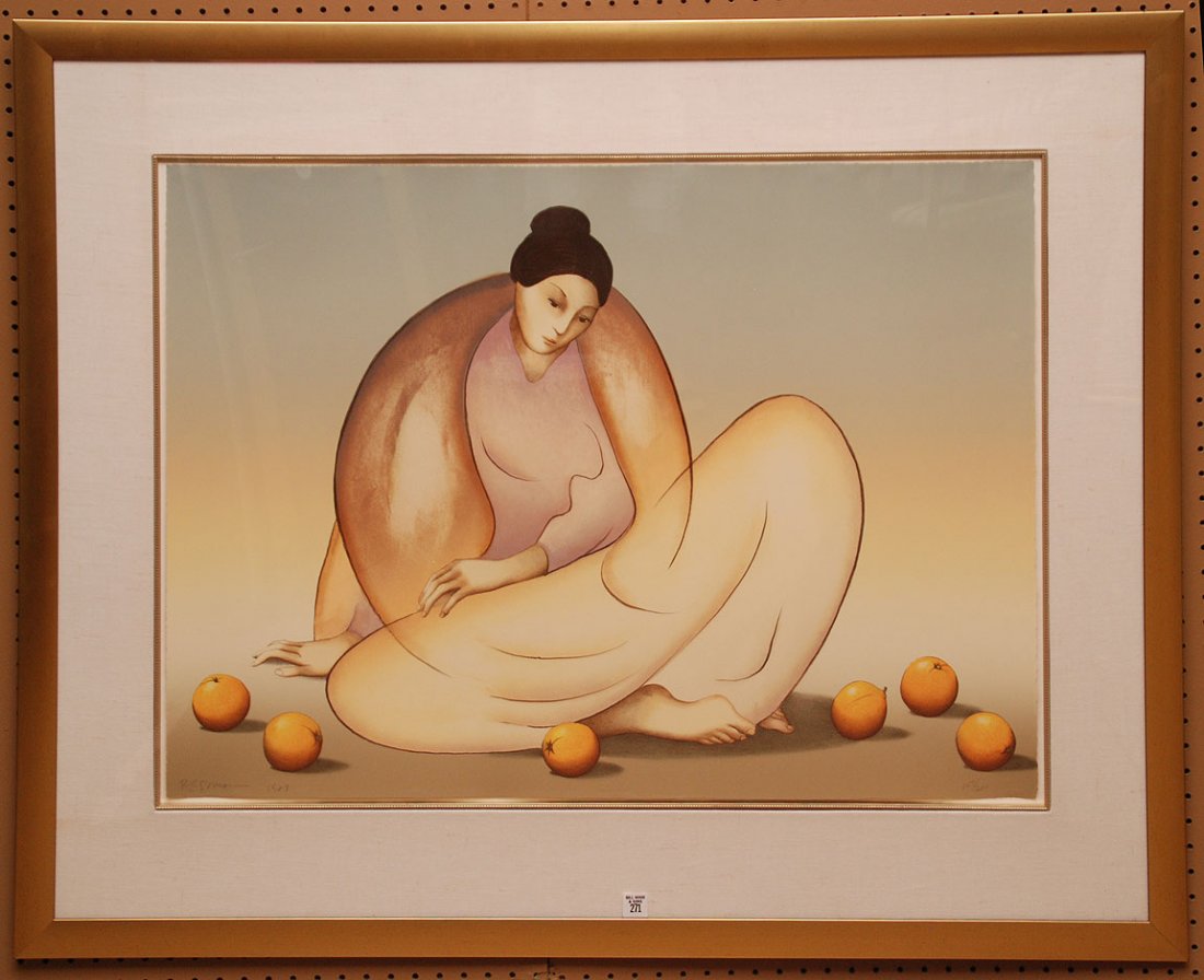 R. C. Gorman (New Mexico 1932 - 2005) Lithograph,: R. C. Gorman (New Mexico 1932 - 2005) Lithograph, Woman with Oranges, 1983, 107/200, paper size 26"x 36"