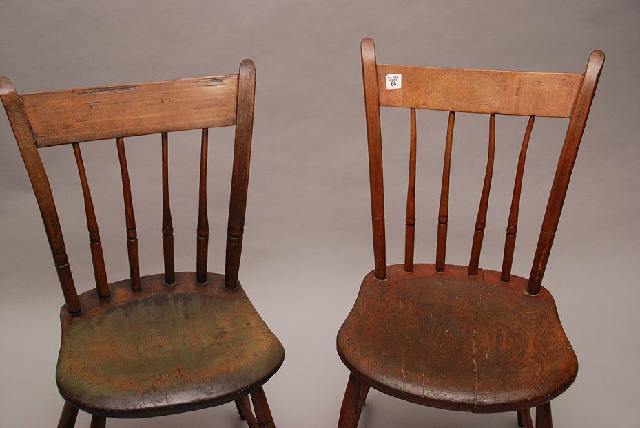 4 plank bottom, 19th c. arrow back Windsor chairs: 4 plank bottom, 19th c. arrow back Windsor chairs