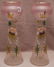 Pair of 19th c. glass bulb vases with floral