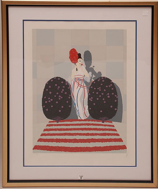 Erte (1892-1990 NY/France/) ''Lafayette'' Serigraph: Erte (1892-1990 NY/France/) ''Lafayette'' Serigraph 28-3/4''x21-3/4''. Pencil signed and numbered.