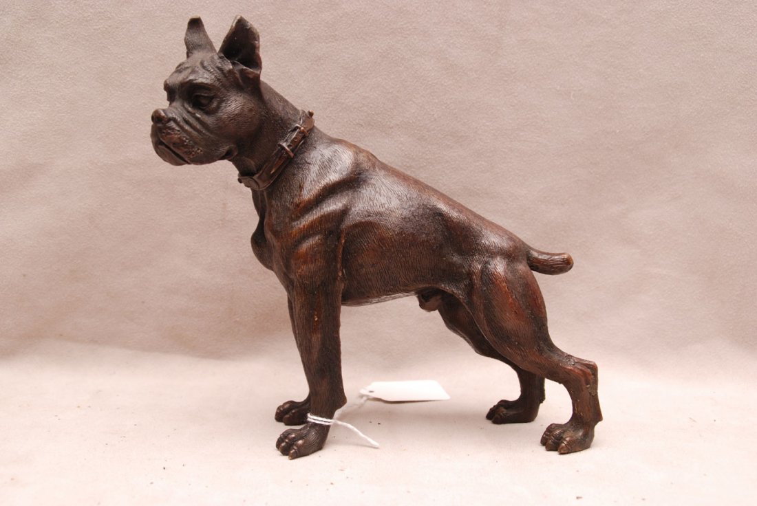 Austrian Bronze Sculpture of a Boxer. Condition: Very: Austrian Bronze Sculpture of a Boxer. Condition: Very good. H. 7" W. 7 1/2" D. 2 1/2"
