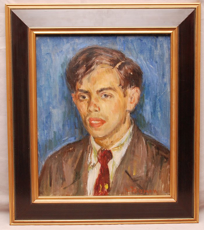 LOUIS RITMAN, American 1889-1963, “The Art Student” , o: LOUIS RITMAN, American 1889-1963, “The Art Student” , oil on canvas, 8” x 15”, signed lower right, framed. Provenance: From artist’s estate (see official stamp verso) and thence the R. H. LO