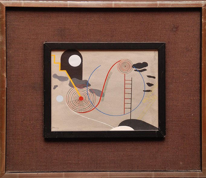 Lucia Stern (American) Gouache, Kinetic Abstract: Lucia Stern (American 1895 - 1987) Gouache, Kinetic Abstract , 6-1/2" x 8"