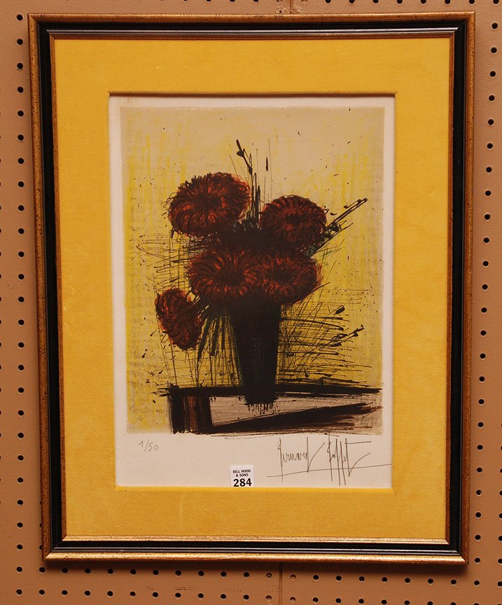 Bernard Buffet, color lithograph, pencil signed, 1/50, : Bernard Buffet, color lithograph, pencil signed, 1/50, A.C. Mazo, 17.3" x 12.6"