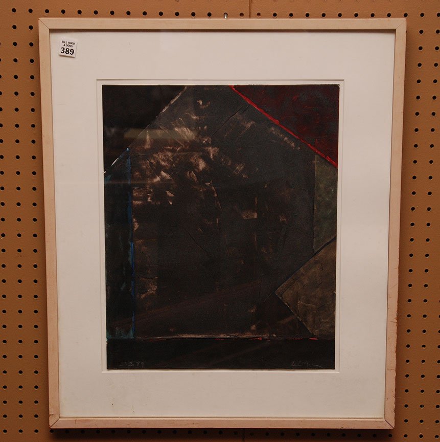 Willem de Looper (AMERICAN/DUTCH, 1932-2009) Modern abs: Willem de Looper (AMERICAN/DUTCH, 1932-2009) Modern abstraction painting on paper, 18" x 14"