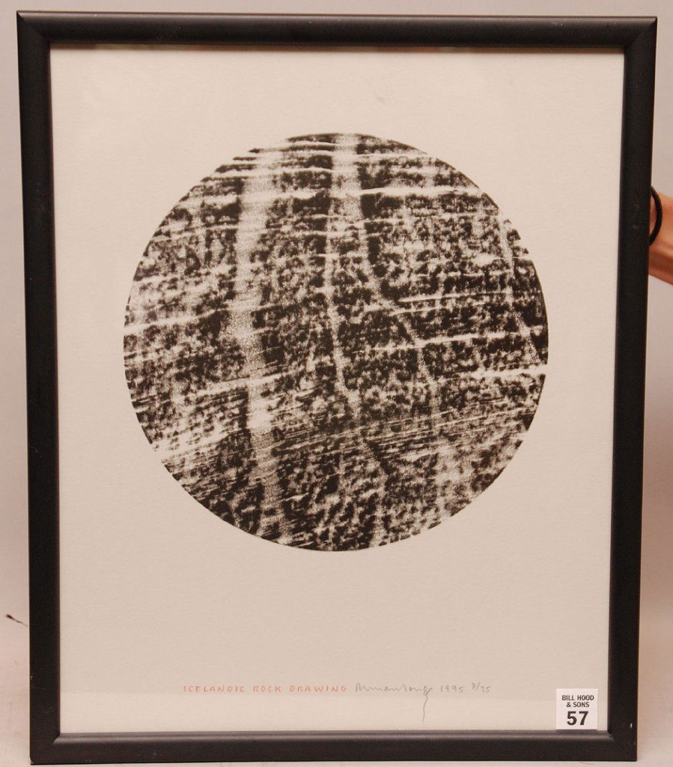 Richard Long (20/21st century) Lithograph, "Icelandic : Richard Long (20/21st century) Lithograph, "Icelandic rock drawing", pencil signed and numbered 8/35, dated 1995.