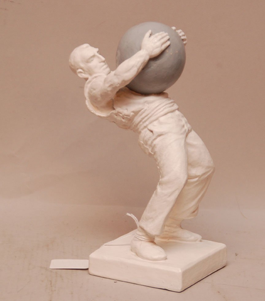 Juan Munoz (New York/ Spain, 1953 - 2001) Sculpture tit: Juan Munoz (New York/ Spain, 1953 - 2001) Sculpture titled "Uff", 9" tall