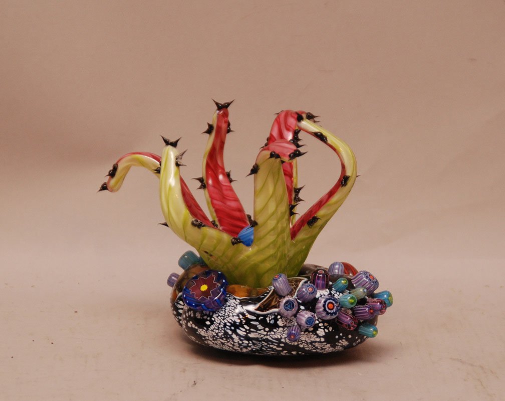 Murano Glass Coral Sculpture signed ME and dated 2004. : Murano Glass Coral Sculpture signed ME and dated 2004. Condition: good. Ht. 5 1/2" Lth 5 1/2"