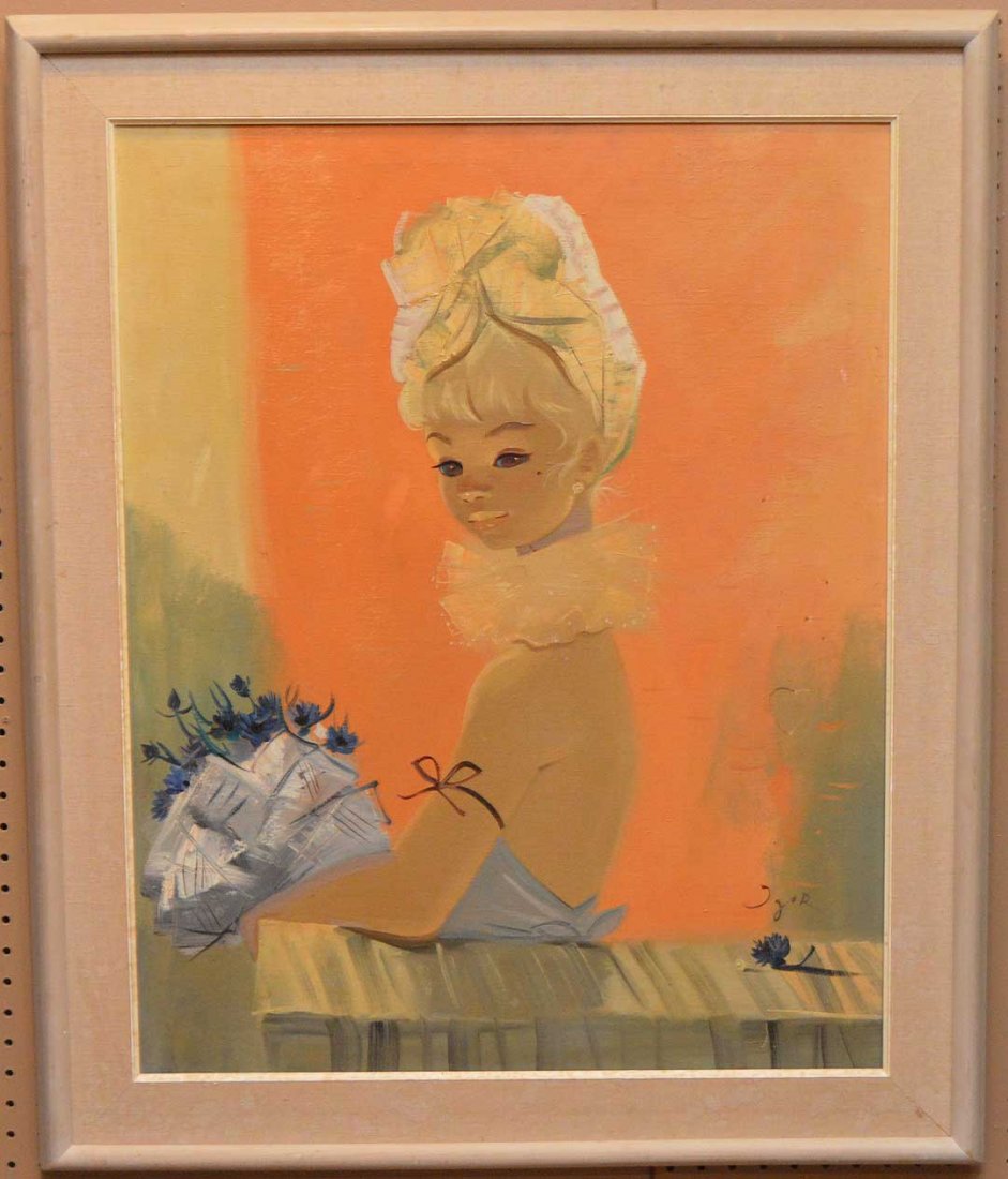 Igor PANTUHOFF (RUSSIAN/AMERICAN 1911-1972) Glamour: Igor PANTUHOFF (RUSSIAN/AMERICAN 1911-1972) Glamour Painting of a young girl, Oil on Canvas, 30" x 24" signed lower right "Igor"