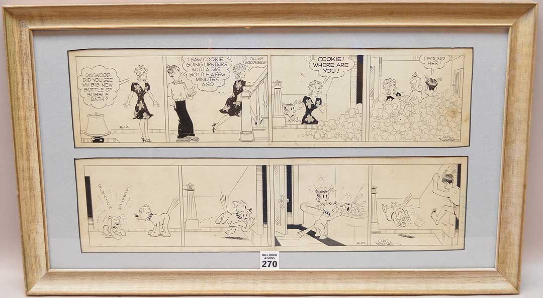 Chic (Murat Bernard Young) Young (1901 - 1973) Pen and: Chic (Murat Bernard Young) Young (1901 - 1973) Pen and ink, Comic Strip, 5" x 20"