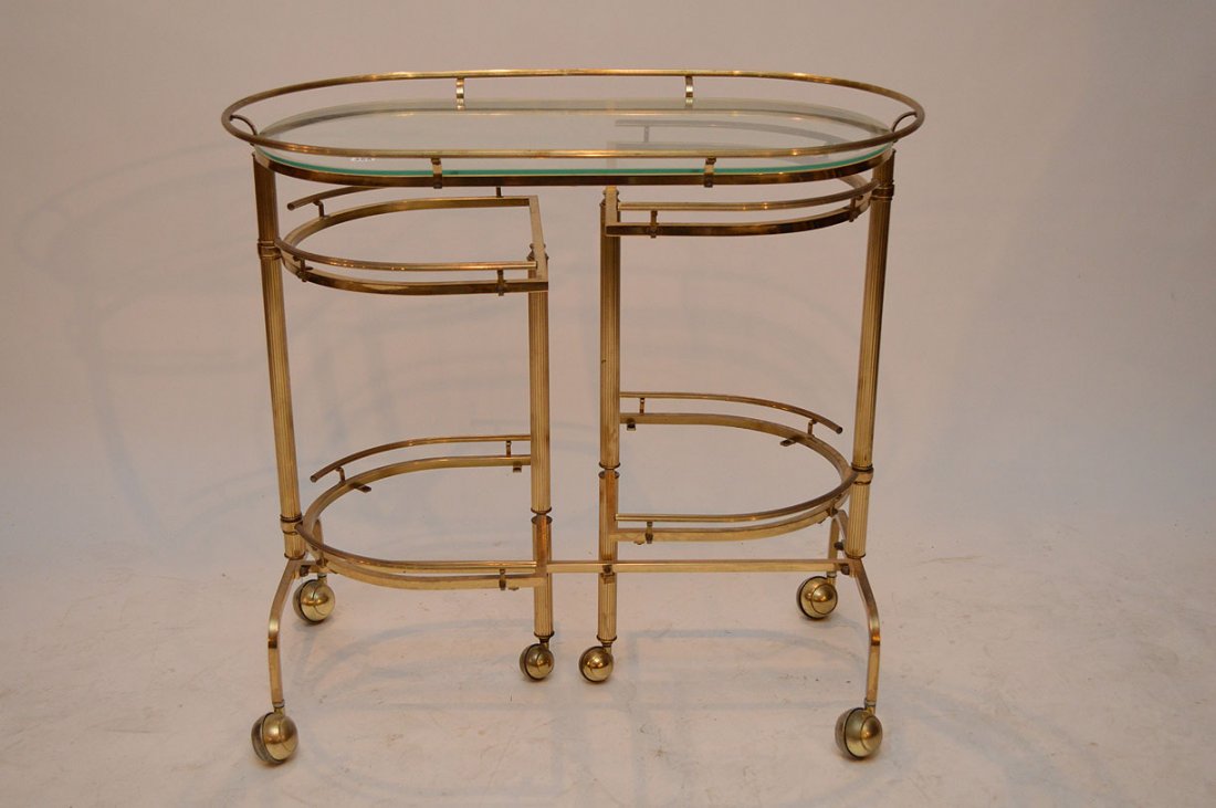 Brass multi-level tea wagon: Brass multi-level tea wagon