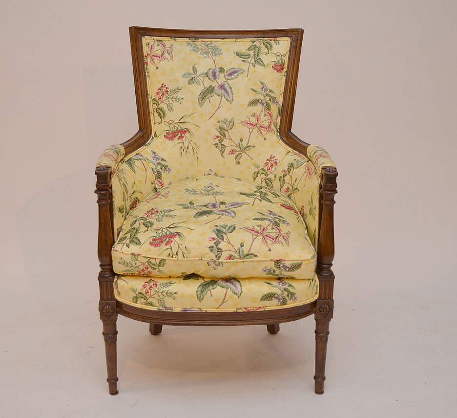 French bergere matching upholstery to above: French bergere matching upholstery to above