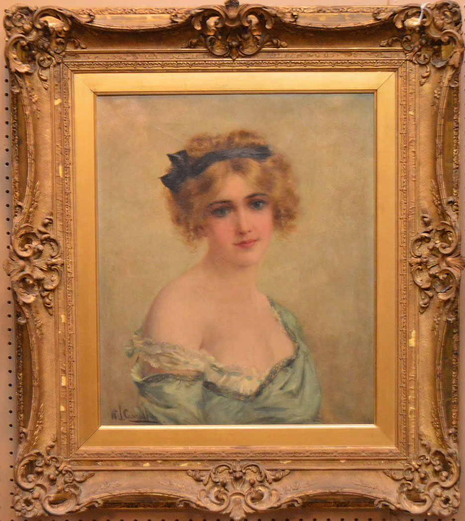 John Wesley Carroll (AMERICAN, 1892-1959) oil on: John Wesley Carroll (AMERICAN, 1892-1959) oil on canvas, Portrait- Young Beauty, 24" x 20"