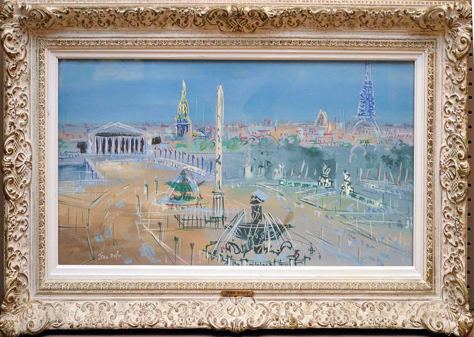 Jean Dufy (France 1888 - 1964) Gouache on paper,: Jean Dufy (France 1888 - 1964) Gouache on paper, "Place de la Concorde", 14" x 27"