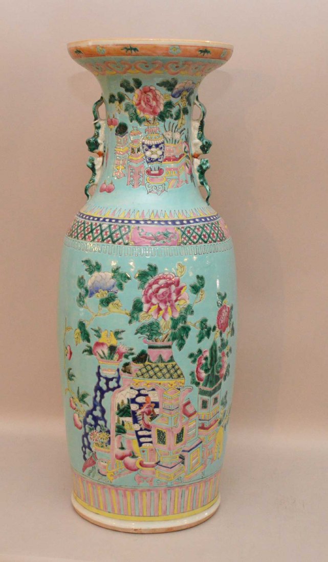 Large Antique Chinese Famille Rose Porcelain Vase with (1 of 7)