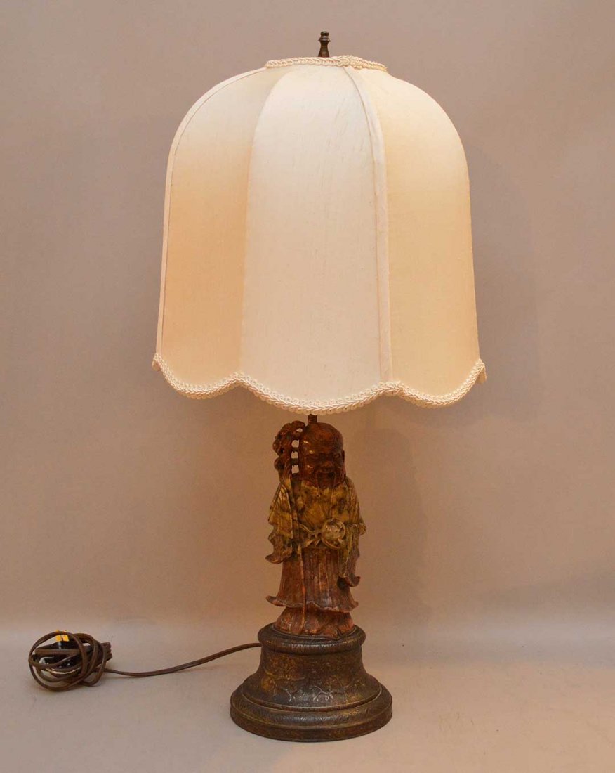 Chinese Soap Stone Sage Carving mounted as a lamp. (1 of 6)